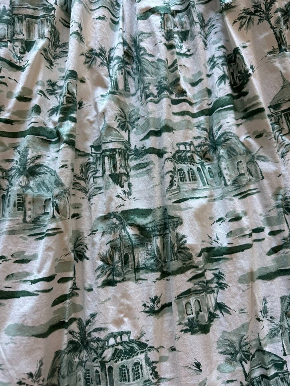 Rachel Zoe Printed Midi Bow Sun Dress Tropical Sundress - Green / White - Large - Picture 4 of 6